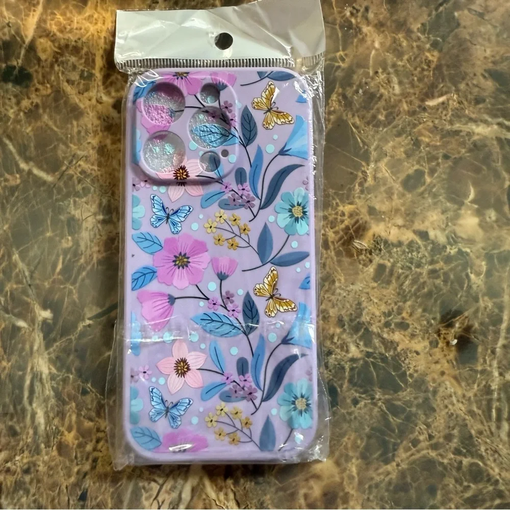 Phone Case Apple iPhone 16 Pro Case (4) Pack Purple Black Colorful Floral Hearts